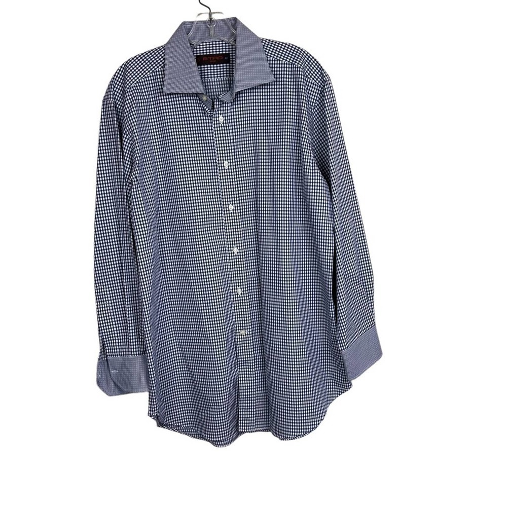 ETRO Milano Men’s Casual Button Down Shirt Blue Cotton